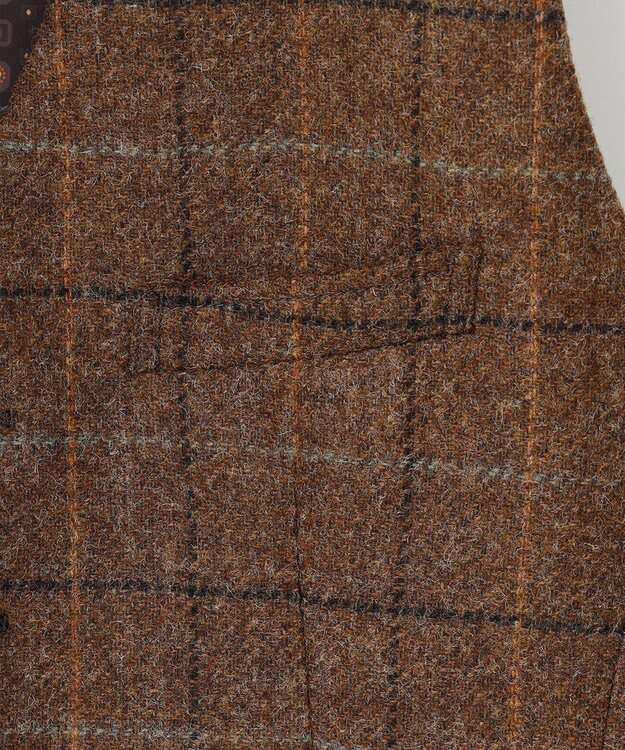 JOSEPH ABBOUD 【ツィード/UKファブリック】ツイード  ウィンドーペン ベスト ダークブラウン系4