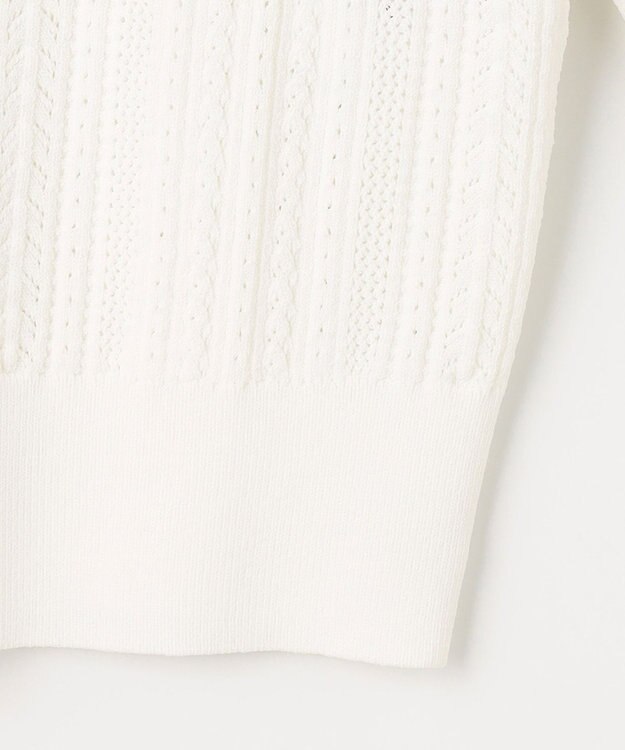 組曲 【前後着用可】MINAレーシーニット カーディガン アイボリー系