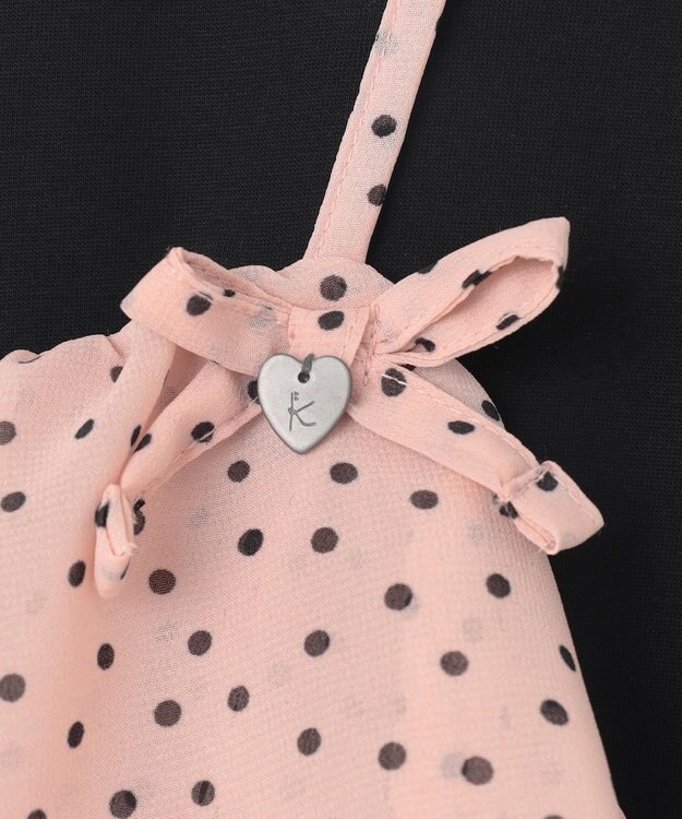 組曲 KIDS 【150-160㎝】ドットキャミ＋TシャツSET ピンク×ブラック