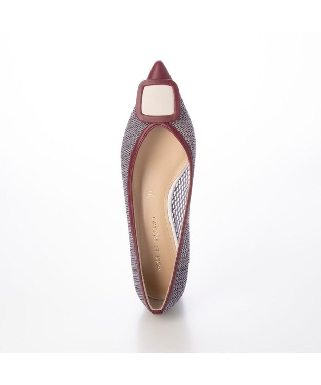 MODE ET JACOMO <MODE ET JACOMO>ポインテッドバックルデザインパンプス ブラウンミックス