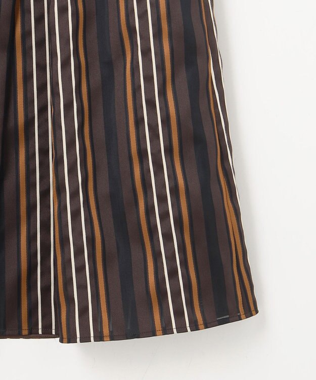 自由区 マルチストライプジャカード スカート ブラウン系