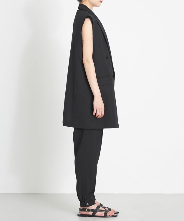 NAVE ウールポリエステルツイル ジレ ブラック系