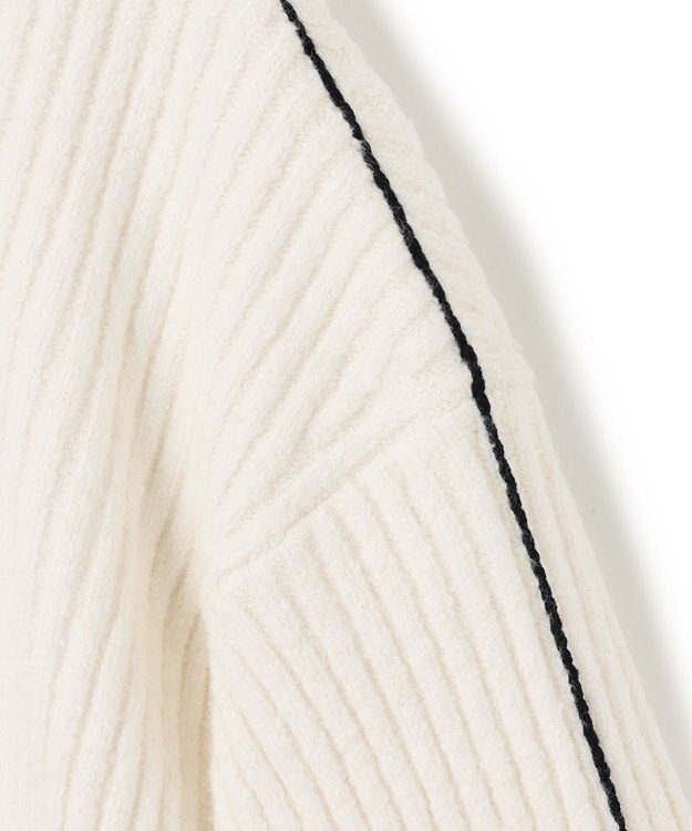 BEIGE， 【洗える】BERTAINA /  配色リンキングタートルネックニット Ecru×Navy