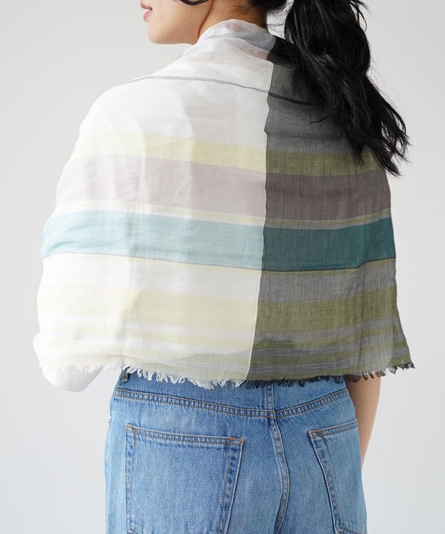 POLS 播州織 極細コットンストール Sサイズ グリーン