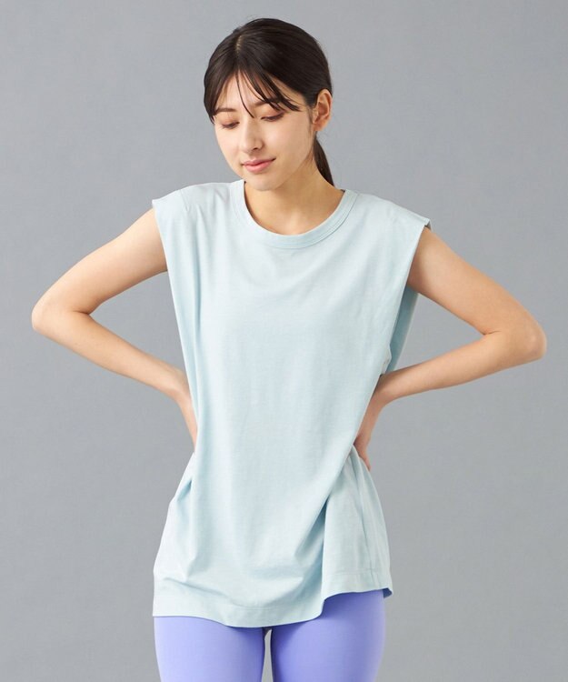 Chacott HandsomeCotton ノースリーブTシャツ アイスグリーン