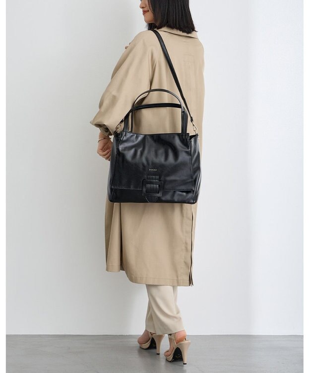 MioFIRANO バックル付きトートバッグ＆ショルダーバッグセット 2WAY A4サイズ対応　FIRANO フィラノ BLACK