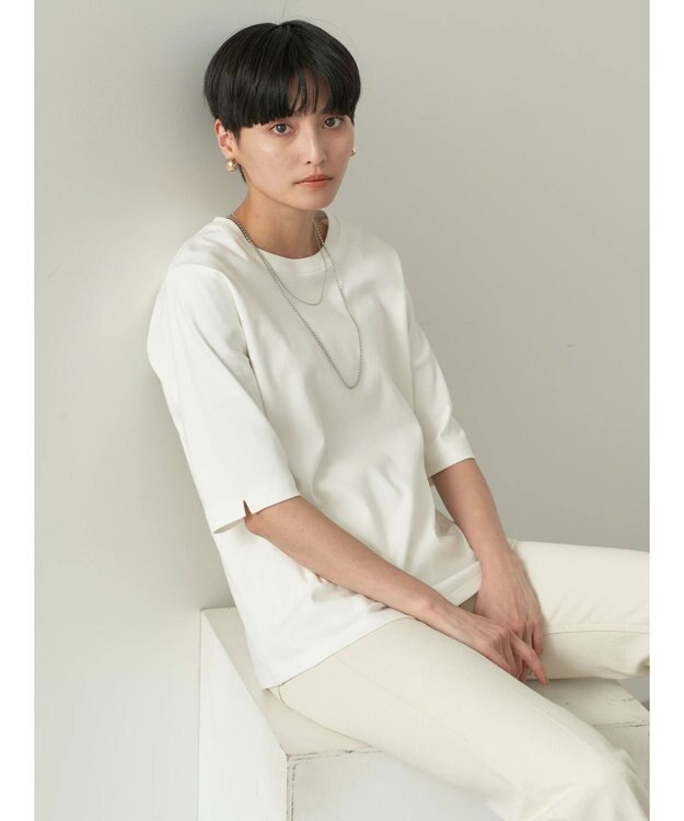 AMERICAN HOLIC ＵＶカット５分袖カットプルオーバー Ivory