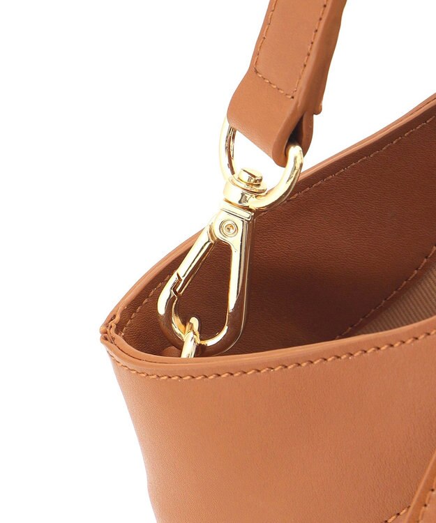 23区 雑材 ショルダーバッグ ナチュラル×ブラウン