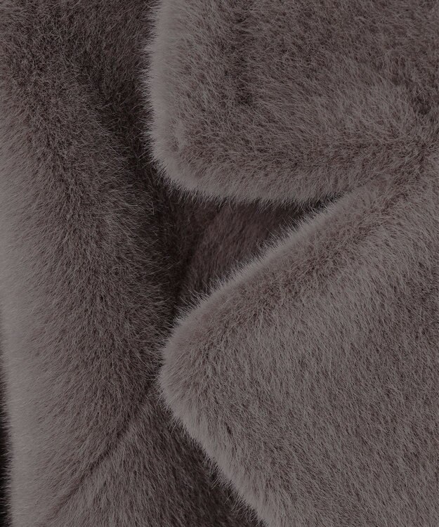 自由区 エコミンクショート コート ダークブラウン系