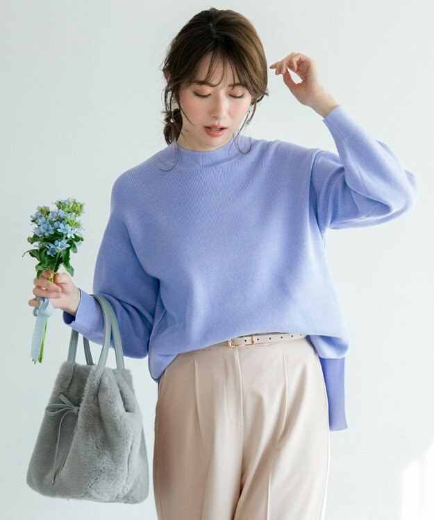 ANY SIS 【2WAY】フェイクファーリボン バッグ ライトグレー