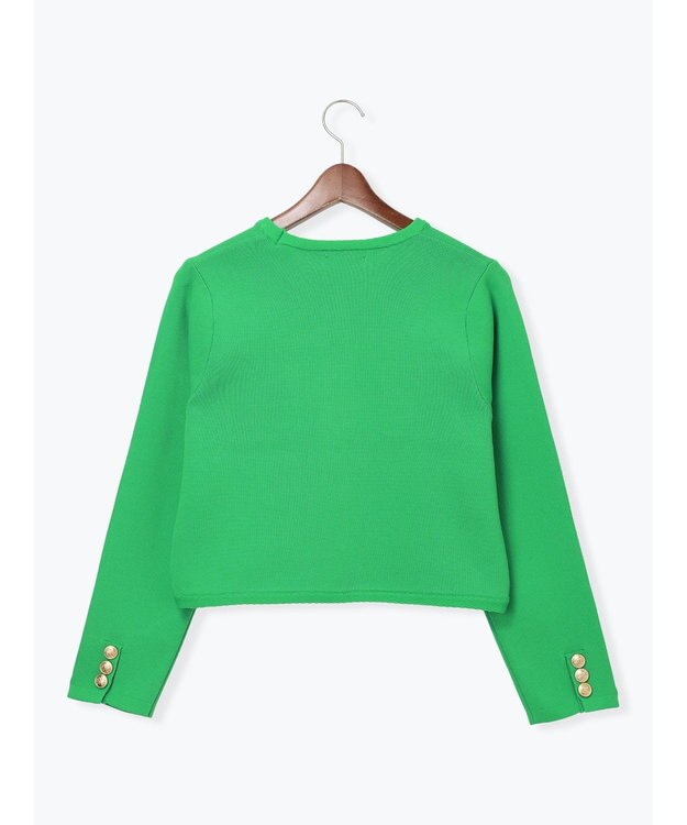 Te chichi レタードポケットジャケットカーディガン グリーン