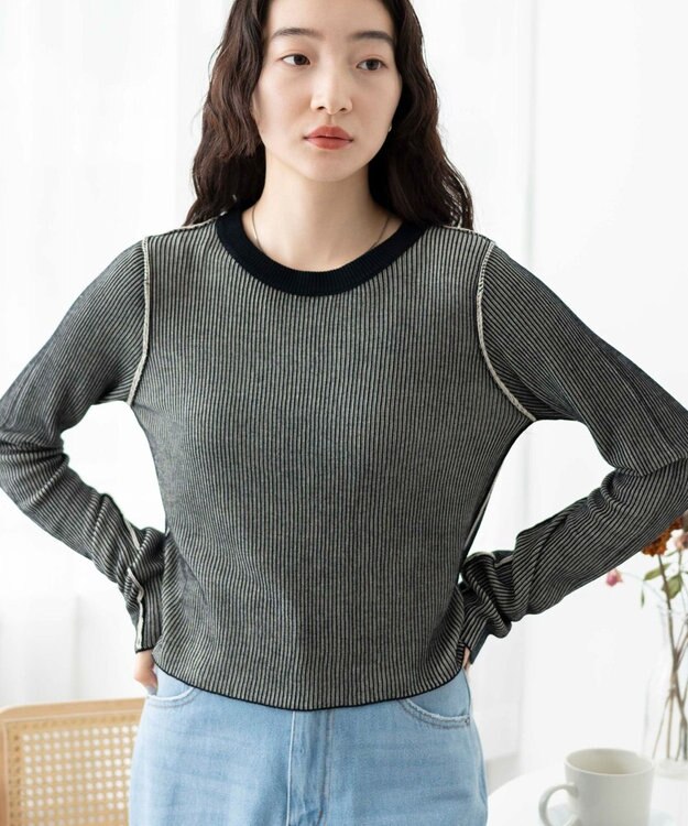 WEGO リバーシブルニットトップス ブラック