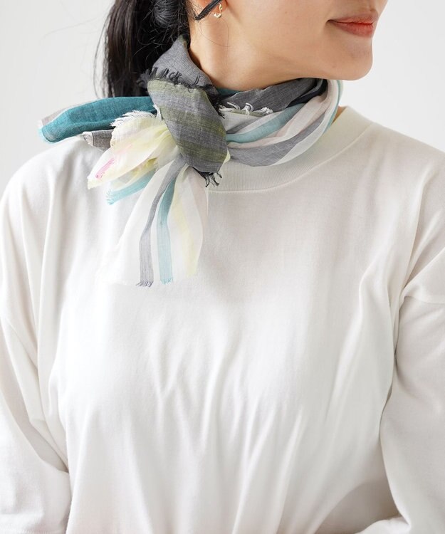 POLS 播州織 極細コットンストール Sサイズ グリーン