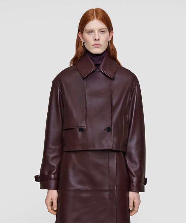 JOSEPH ナッパレザーブレーズ　ジャケット　 Maraschino