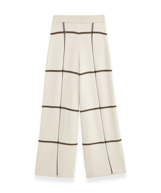 JOSEPH 【洗える】グリッド コットンシルク　キュロットトラウザーズ Oat Combo