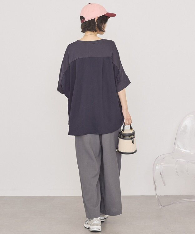 AMERICAN HOLIC 異素材コクーンプルオーバー Navy