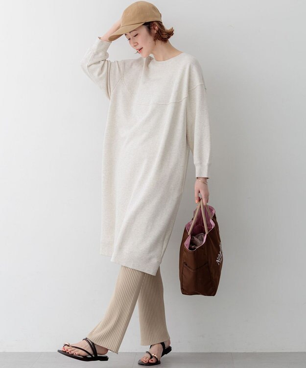 23区 L 【SLOW/一部店舗限定】ハイゲージテリー デザイン ワンピース アイボリー系