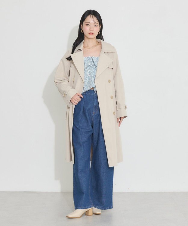 earth music&ecology ベーシックトレンチコート Light Beige