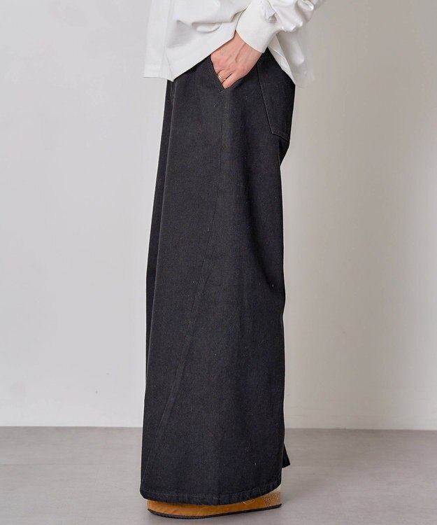 CRAFT STANDARD BOUTIQUE サルベージデニムワイドパンツ Black