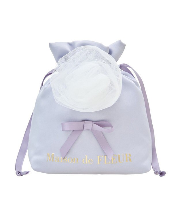 Maison de FLEUR コットンキャンディ巾着 Grayish Blue