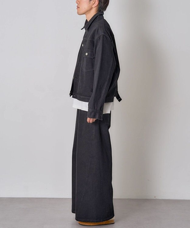 CRAFT STANDARD BOUTIQUE サルベージデニムワイドパンツ Black