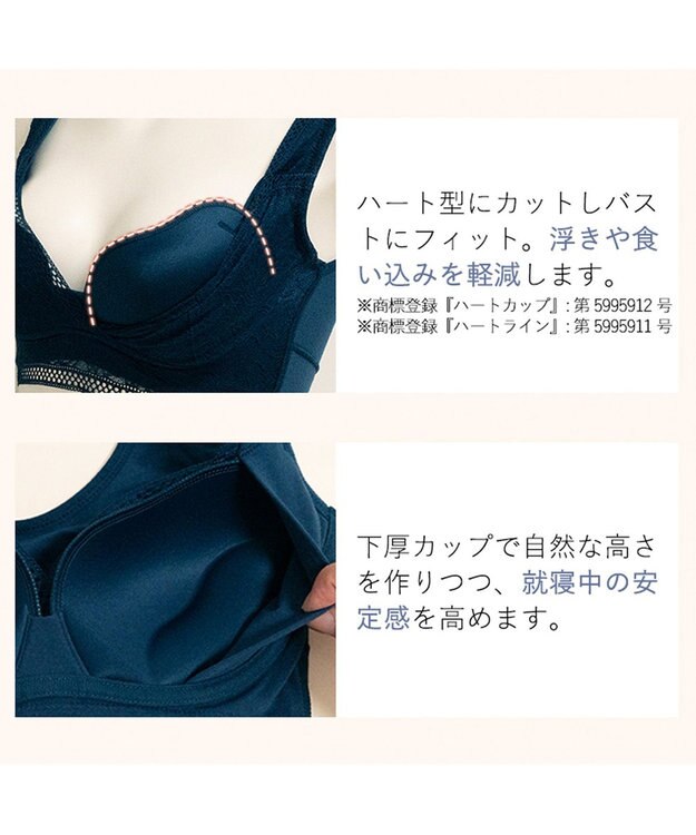 BRADELIS New York 【BRADELIS Me】Dreamy Night Bra ノンワイヤー ナイトブラ 補正下着 ネイビー