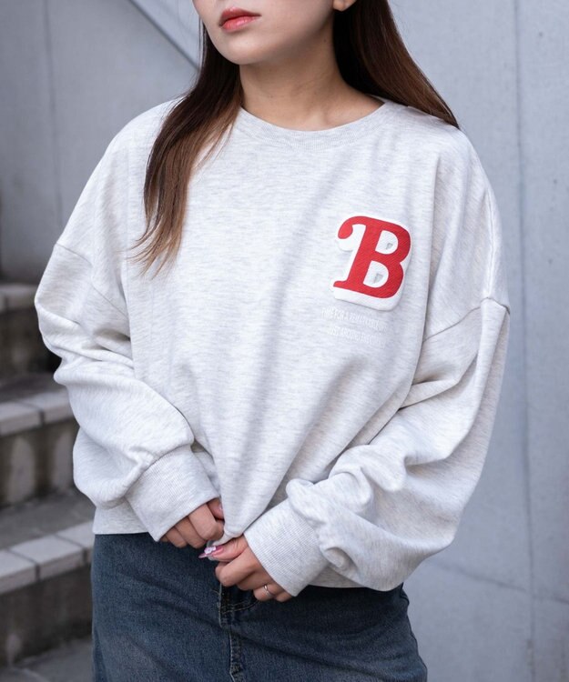 WEGO フォームプリントロゴスウェット ライトグレー