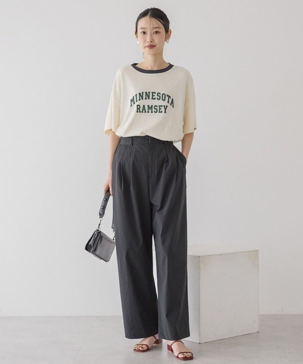 AMERICAN HOLIC ロゴ入りヴィンテージ半袖プルオーバー Ivory