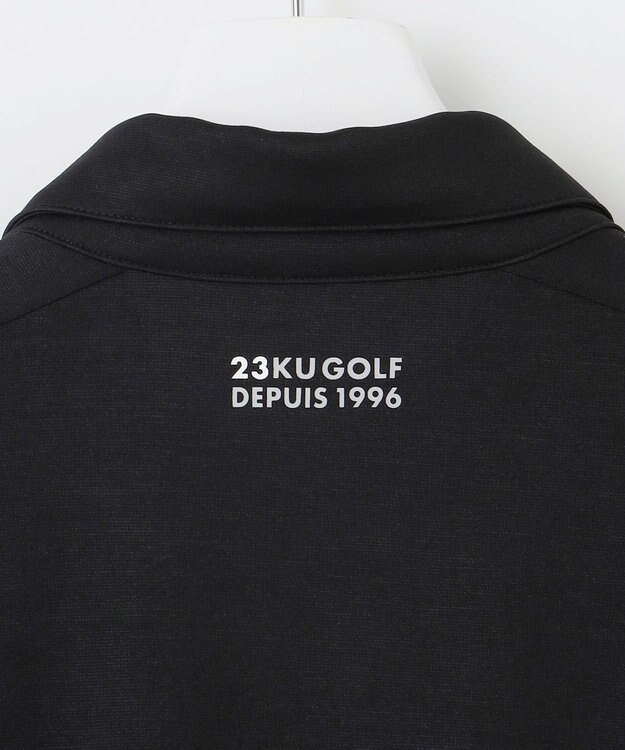 23区GOLF 【MEN】【吸水速乾】ポンチコンビ ポロシャツ ブラック系