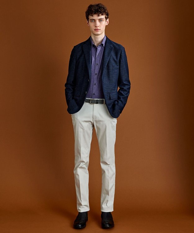 JOSEPH ABBOUD 【キングサイズ・洗える】スタイルアップジャケット ネイビー系