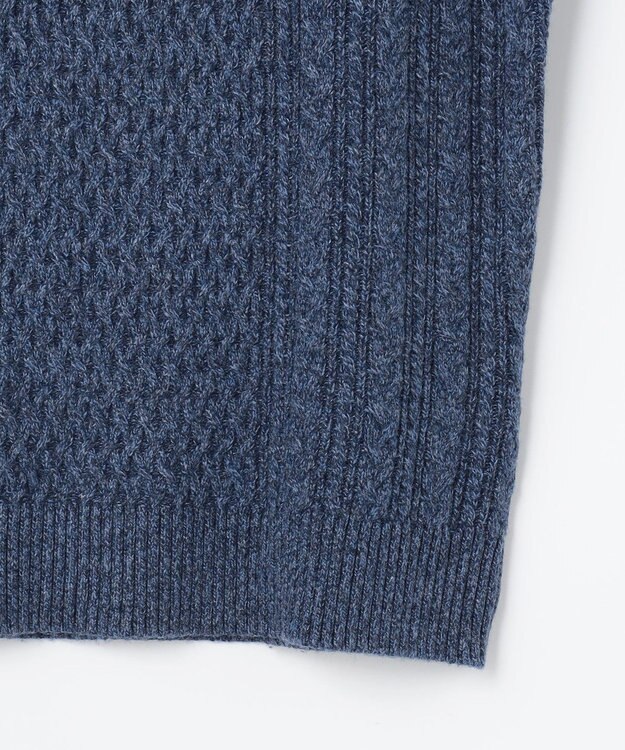 JOSEPH ABBOUD 【柔らか】ラムコットンハイネックジップ セーター ブルー系