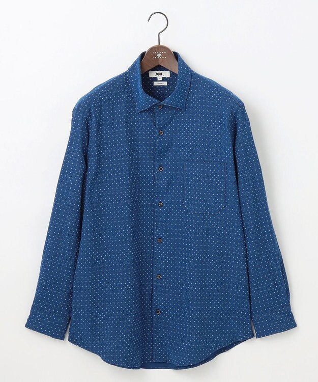 JOSEPH ABBOUD 【キングサイズ・オーガニックコットン使用・自然なストレッチ性】JOE COTTON ストレッチオックスペイズリー シャツ ネイビー系5