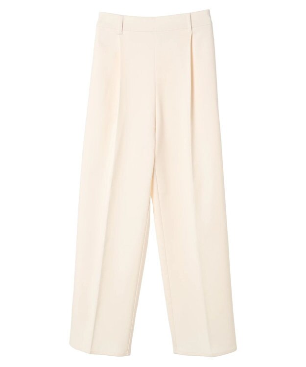 Green Parks あったかきれいシルエットストレートパンツ White