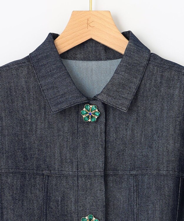 組曲 S 【組曲×setsuko sagittaire】ビジューボタン デニムジャケット ネイビー系
