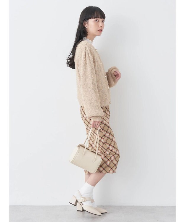 earth music&ecology カールヤーンカーディガン Beige