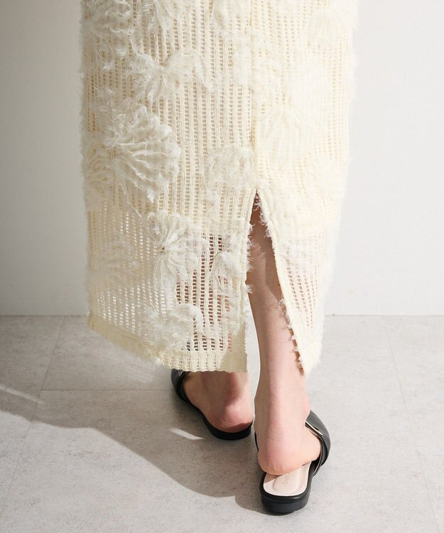 Green Parks 刺繍レーススカート Ecru