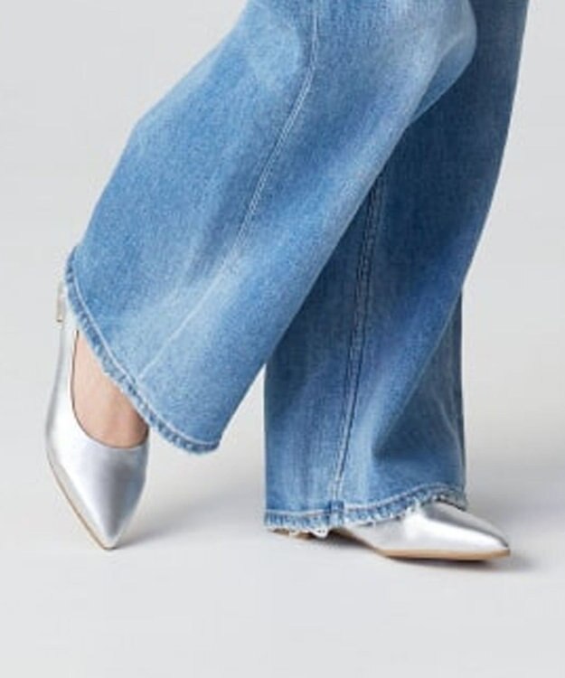 REGAL FOOT COMMUNITY 【リーガルレディース】F37R ポインテッドトウフラットシューズ フラットシューズ シルバー