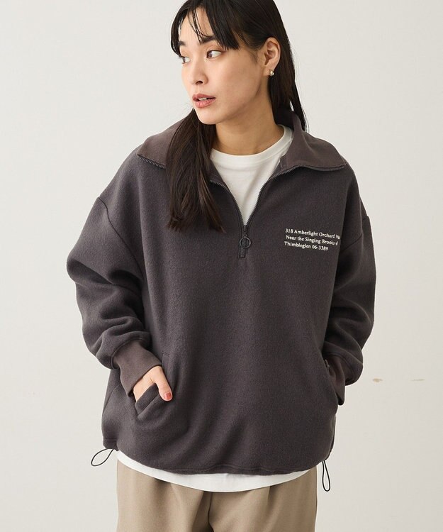 CRAFT STANDARD BOUTIQUE 起毛ハーフジッププルオーバー Charcoal Gray