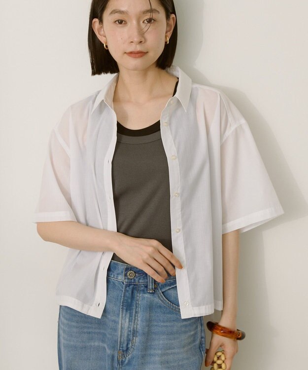 AMERICAN HOLIC T/Rキュプラ ドロストヘムシャツ Off White