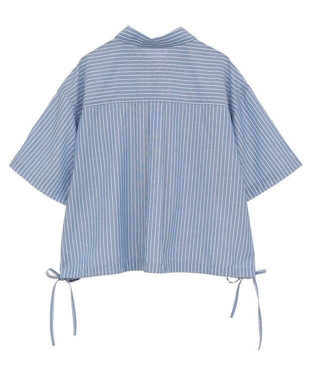 AMERICAN HOLIC T/Rキュプラ ドロストヘムシャツ Stripe Blue