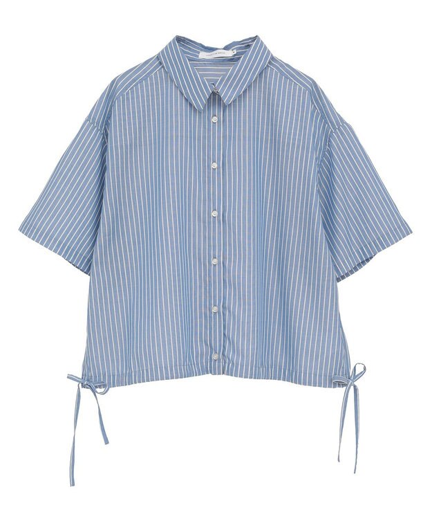 AMERICAN HOLIC T/Rキュプラ ドロストヘムシャツ Stripe Blue