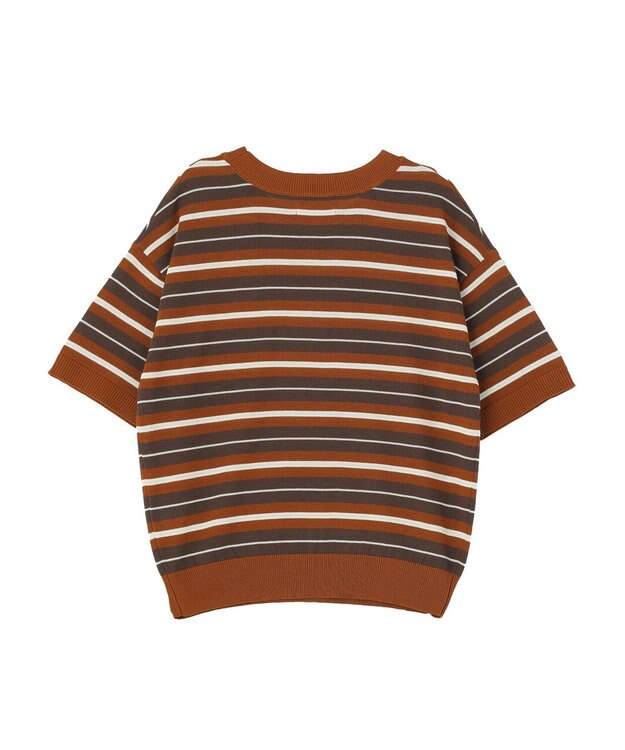 AMERICAN HOLIC 【PENNEY'S】レトロボーダー半袖ニット Orange