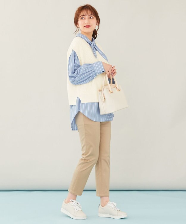 ANY SIS 【前後着用可】スムースタッチ2WAYニット ベスト オフホワイト