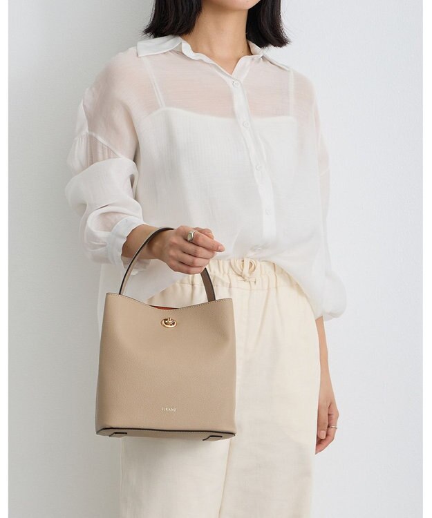 MioFIRANO ツイストロックボックスハンドバッグ 3WAY　FIRANO フィラノ BEIGE