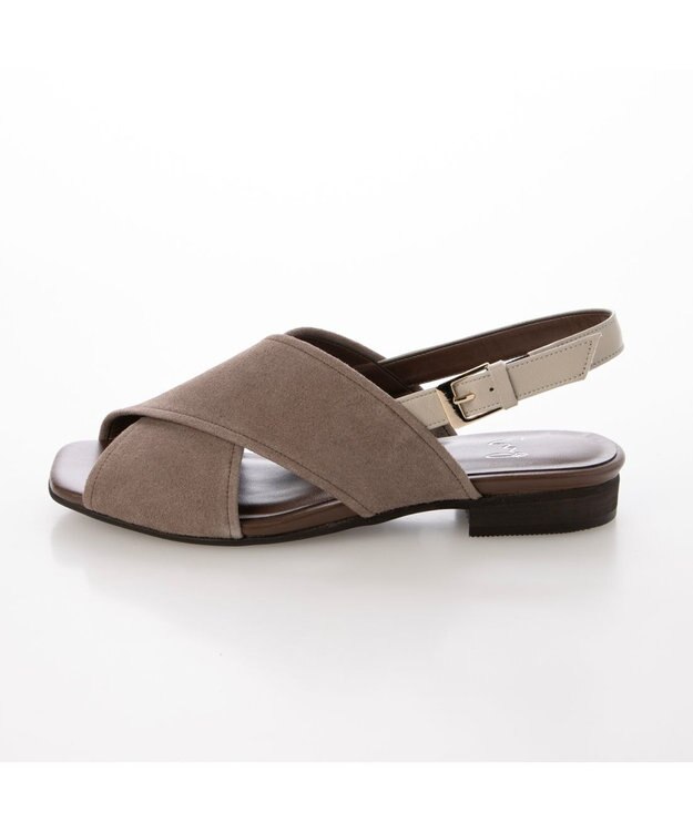 ing <ing>クロスベルトストラップサンダル グレースエード