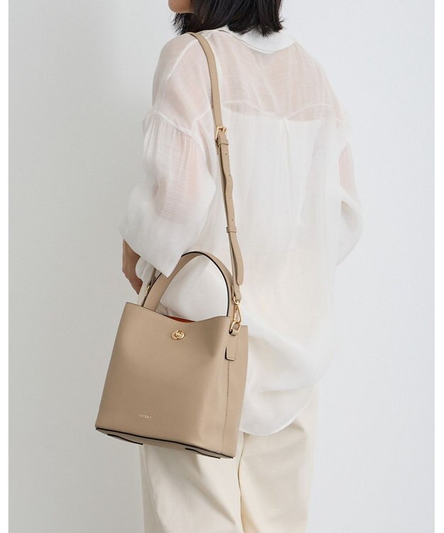 MioFIRANO ツイストロックボックスハンドバッグ 3WAY　FIRANO フィラノ BEIGE