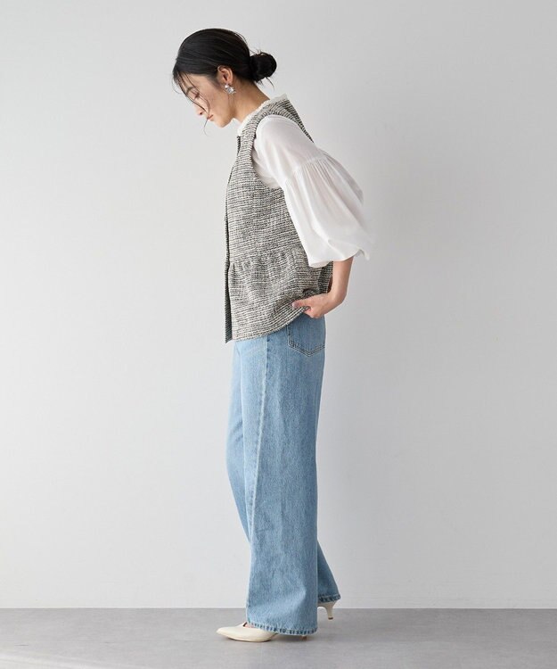 YECCA VECCA ツイードペプラムジレ Mix