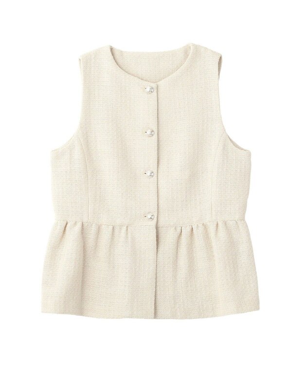 YECCA VECCA ツイードペプラムジレ Off White