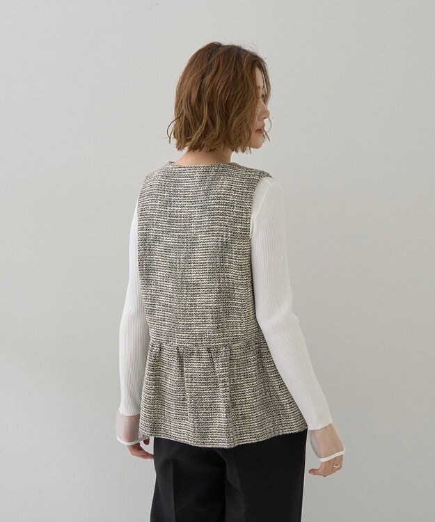 YECCA VECCA ツイードペプラムジレ Mix