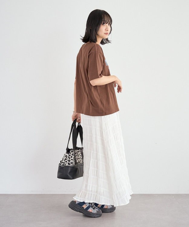 Green Parks ボイルシャーリングフレアスカート Off White